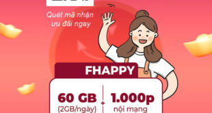 Đăng Ký Gói FHAPPY Vinaphone có 2GB/Ngày & 1000p nội mạng giá 49k