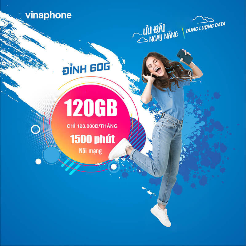 Đăng Ký Gói D60G Vinaphone có 4GB/Ngày & 1.500p nội mạng giá 120k