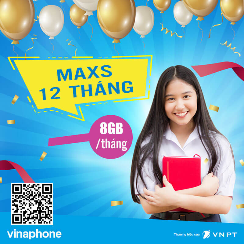 Đăng Ký Gói MAXS 12T Vinaphone giá 500k 12 tháng có ngay 8GB/tháng