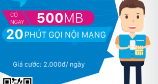 Đăng ký gói VD2 Vinaphone có 500MB & 20p nội mạng giá rẻ 2k 1 ngày