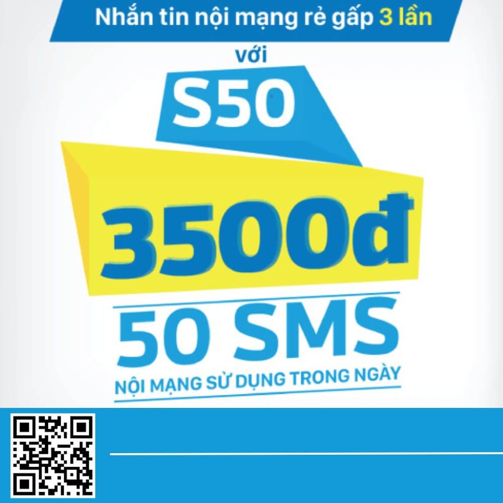 Đăng ký gói S50 Vinaphone chỉ với 3.500đ có ngay 50 SMS