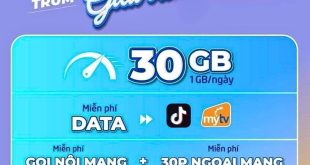 Đăng ký gói VD100T 12T Vinaphone có 30GB & FREE data Tiktok