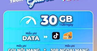 Đăng ký gói VD100T Vinaphone chỉ 100k/tháng có 30GB & FREE data Tiktok