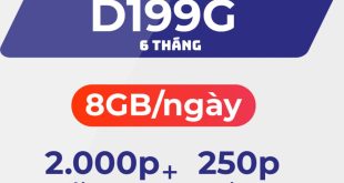 Đăng ký gói D199G 6T Vinaphone có ngay 8GB/ngày chỉ 995k